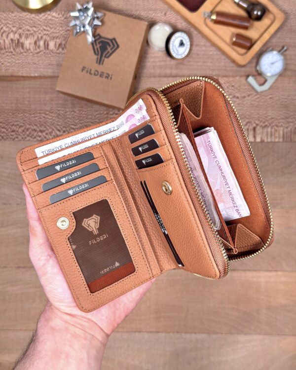 Kadın Cüzdan – Taba Hakiki Deri, Lüks Model | 2091