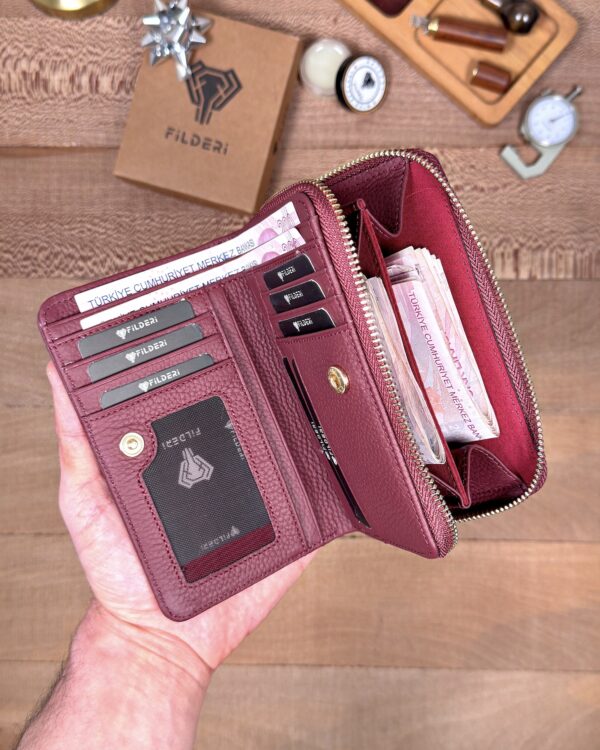 Kadın Cüzdan – Bordo Hakiki Deri, Lüks Model | 2091