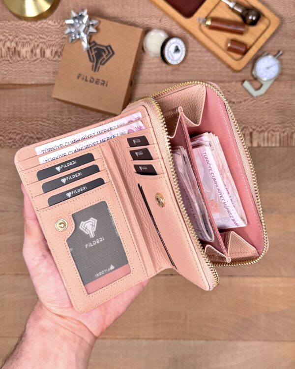 Kadın Cüzdan – Pudra Hakiki Deri, Lüks Model | 2091