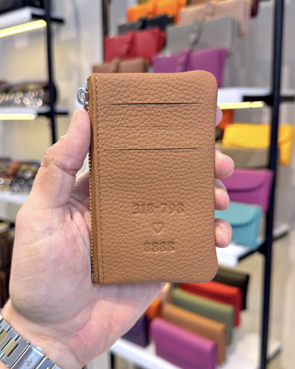 Hakiki Deri Kartlık – Slim , Fermuarlı,Taba | 2126