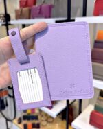 Pasaport Kabı ve Valiz Etiketi Hakiki Deri 2038 - Lila