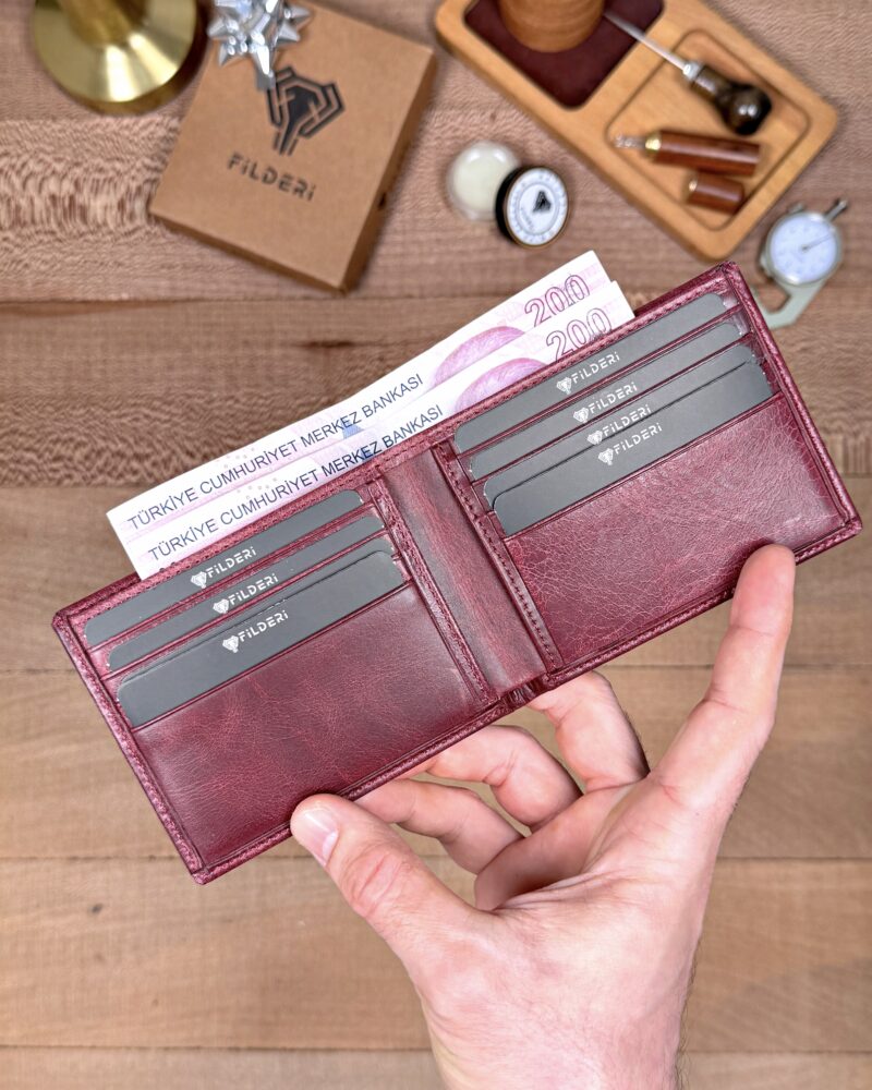 İnce Erkek Cüzdan – Hakiki Deri Bordo Renk | 2144