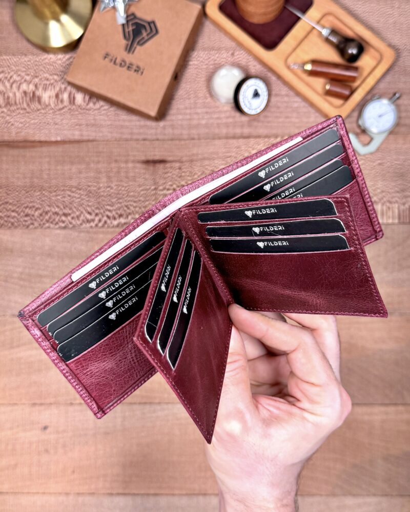 Erkek Cüzdan Kelebek Model – Hakiki Deri Bordo | 2145