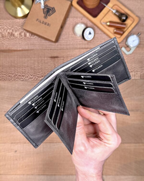 Erkek Cüzdan Kelebek Model – Hakiki Deri Gri | 2145