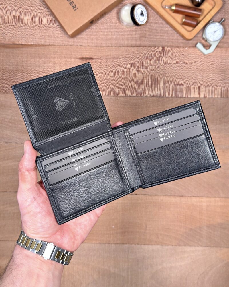 Erkek Cüzdan Kimlik Bölmeli – Hakiki Deri Arsel Siyah | 2146