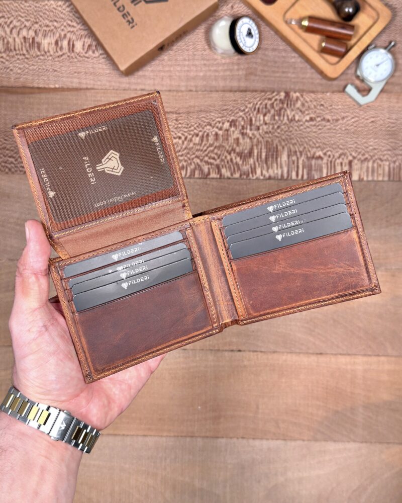 Erkek Cüzdan Kimlik Bölmeli – Hakiki Deri Fındık | 2146