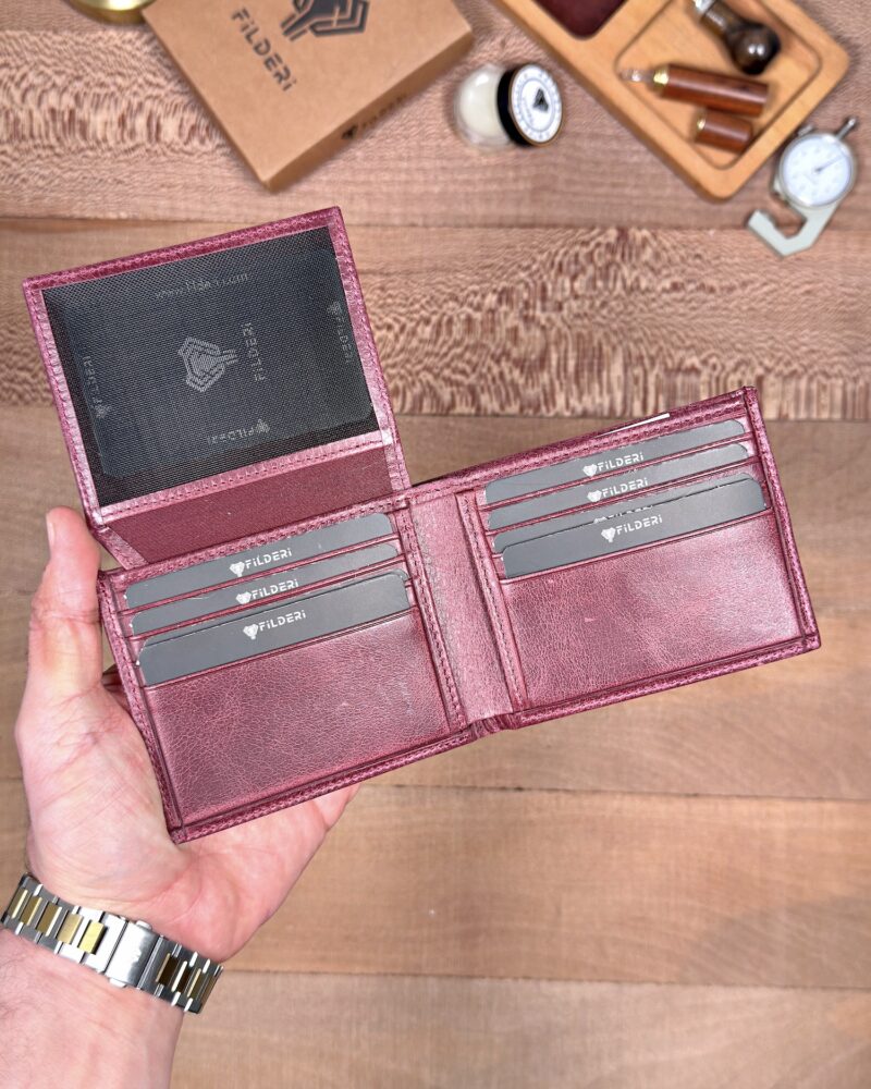 Erkek Cüzdan Kimlik Bölmeli – Hakiki Deri Bordo | 2146