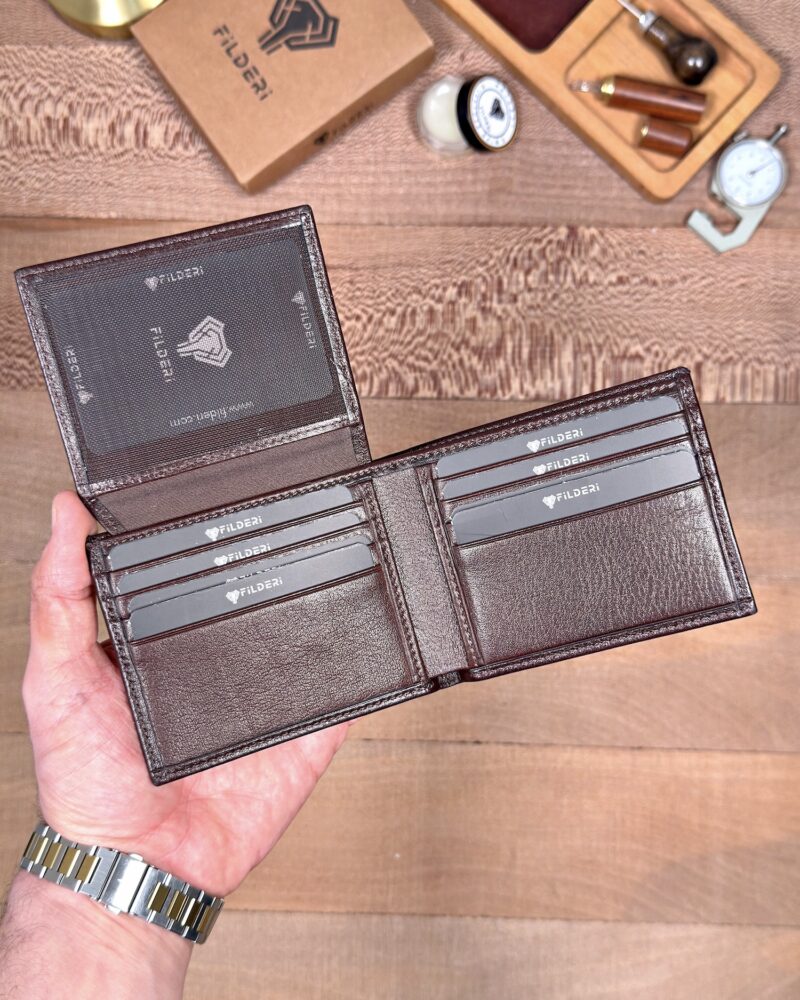 Erkek Cüzdan Kimlik Bölmeli – Hakiki Deri Acı Kahve | 2146