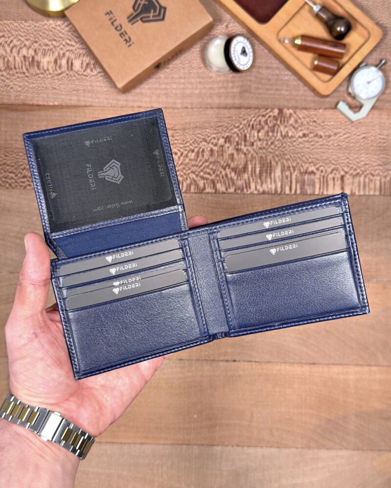 Erkek Cüzdan Kimlik Bölmeli – Hakiki Deri Lacivert | 2146