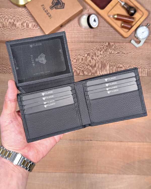 Erkek Cüzdan Kimlik Bölmeli – Hakiki Deri Siyah | 2146