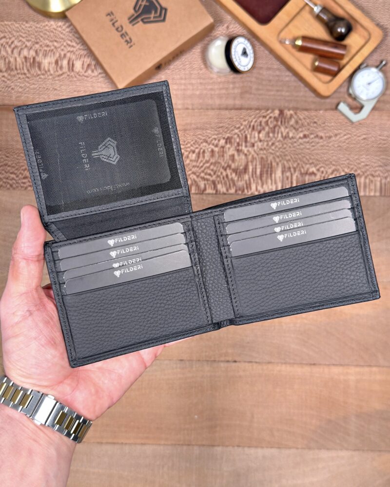 Erkek Cüzdan Kimlik Bölmeli – Hakiki Deri Siyah | 2146
