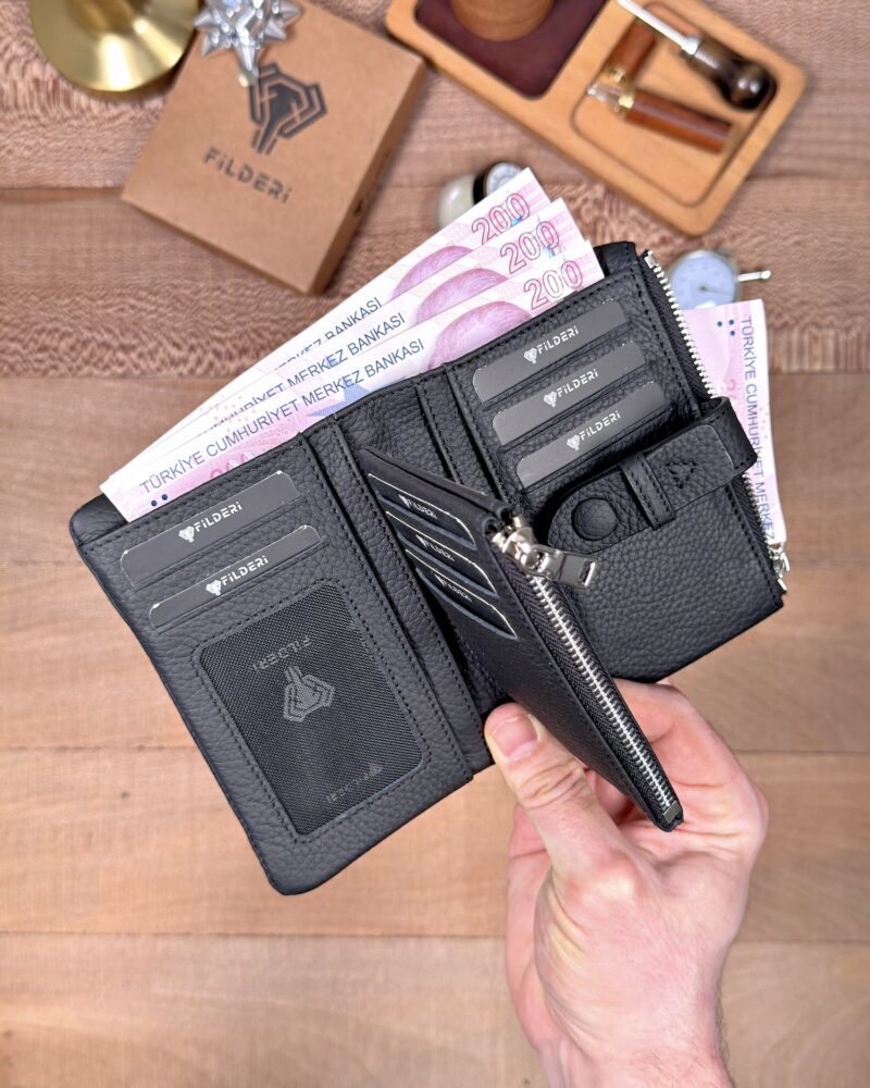 Küçük Kadın Cüzdan – Hakiki Deri Siyah | 2149