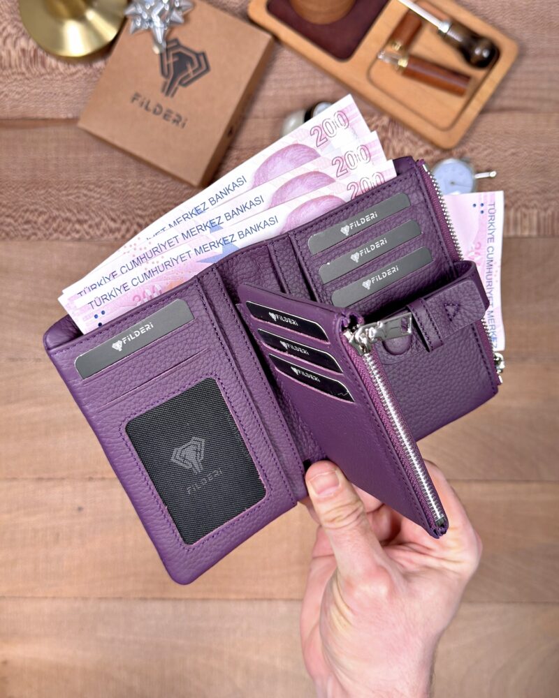 Küçük Kadın Cüzdan – Hakiki Deri Mor | 2149