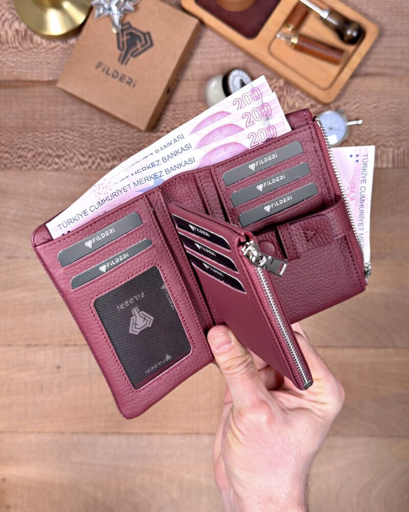 Küçük Kadın Cüzdan – Hakiki Deri Bordo | 2149