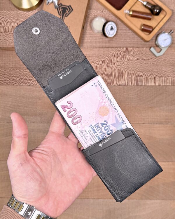 Hakiki Deri Pratik Cüzdan – Hızlı Erişimli – Siyah Crazy | 2142