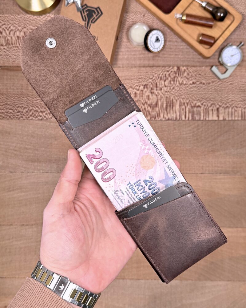 Hakiki Deri Pratik Cüzdan – Hızlı Erişimli – Kahve | 2142