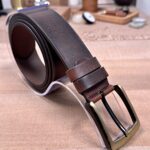 Erkek Kemer – Kahverengi Eskitme Hakiki Deri, Günlük Kullanım Uyumlu