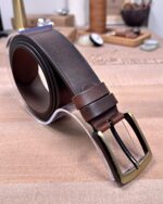 Erkek Kemer – Kahverengi Eskitme Hakiki Deri, Günlük Kullanım Uyumlu