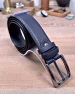 Erkek Kemer – Lacivert Kumaş Pantolon Uyumlu, Hakiki Deri