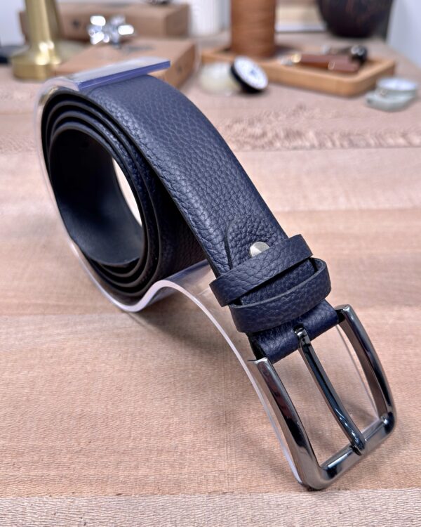 Erkek Kemer – Lacivert Kumaş Pantolon Uyumlu, Hakiki Deri