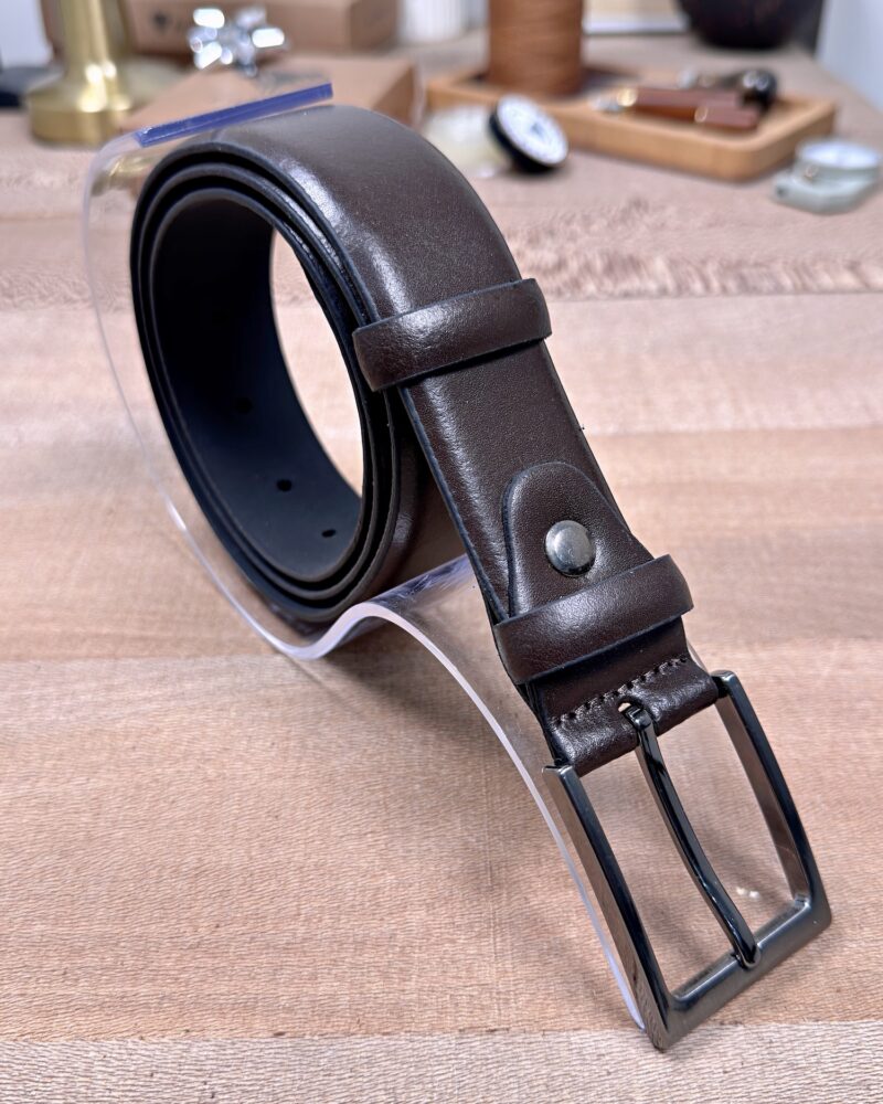 Erkek Kemer – Kahverengi Hakiki Deri, Kumaş Pantolon Uyumlu