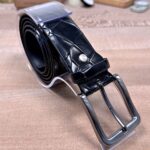 Erkek Kemer – Siyah Croco Desenli Hakiki Deri, Şık ve Klasik Tarz Uyumlu