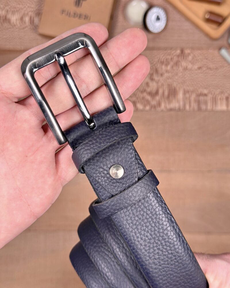 Erkek Kemer – Lacivert Kumaş Pantolon Uyumlu, Hakiki Deri