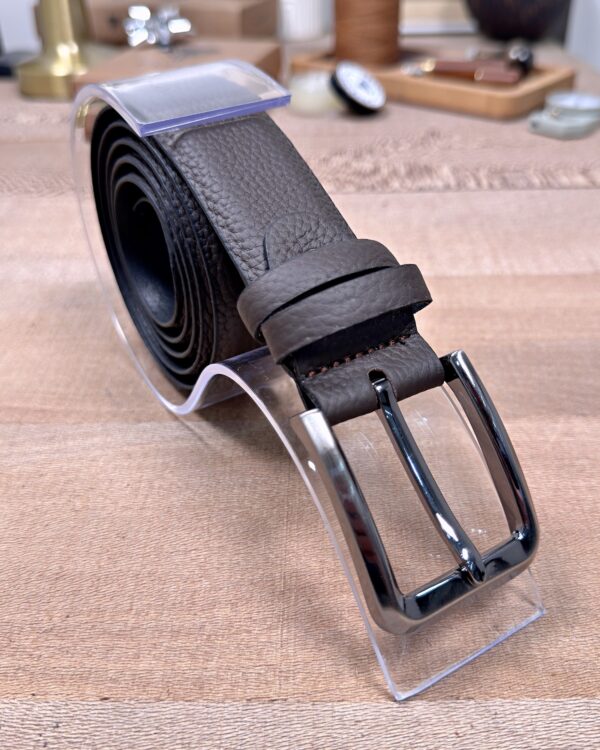 Erkek Kemer – Acı Kahve Hakiki Deri, Kumaş Pantolon Uyumlu