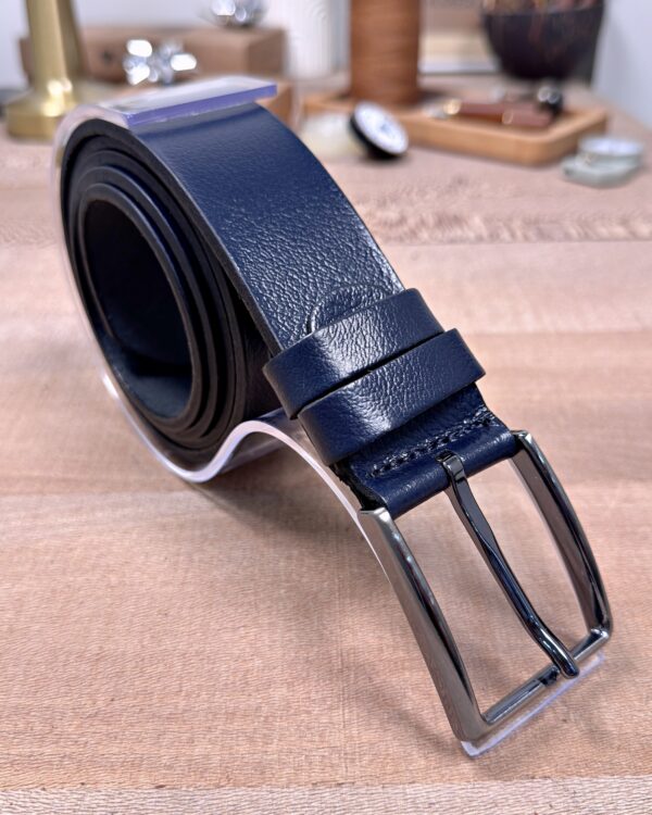 Erkek Kemer – Lacivert Hakiki Deri, Kot Pantolon Uyumlu