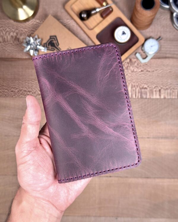 Defter Kılıfı – Mürdüm Renk Hakiki Deri, Kapaklı Model | 2051